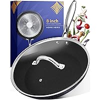Stone Coated Nonstick Frying Pan with Lid - 8 Inch Frying Pans Nonstick Pan with Lid Skillets Nonstick with Lids Non…