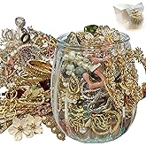 Mystery Jewelry Jar - 2Lbs, Christmas Surprise Jewelry Jar Mystery, Mixed Style Jewelry Set for Women, Assorted Necklaces, Earrings, Bracelets, Rings, Unique Birthday Gifts for Her (45-50Pcs)