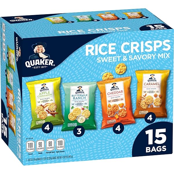 QUAKER RICE CRISPS, 4 FLAVOR SWEET AND SAVORY...