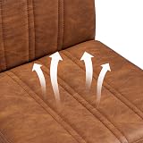 Yaheetech Set of 4 Dining Chairs Modern Faux Leather with Petal Back Retro Brown view 9
