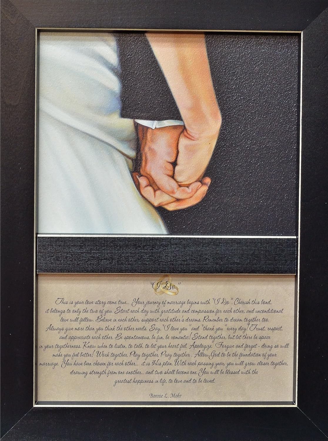 Amazon Framed Print I Do Inspirational Quote by Bonnie Mohr Country Rustic Picture Art 14" x 10 1 4" Wedding I Do Picture Frame Posters & Prints