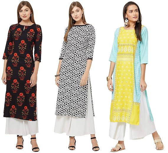 Womens Crepe Straight Kurta