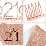 Fowecelt 21st Birthday Tiara and Sash Rose Gold Crystal Kit view 2