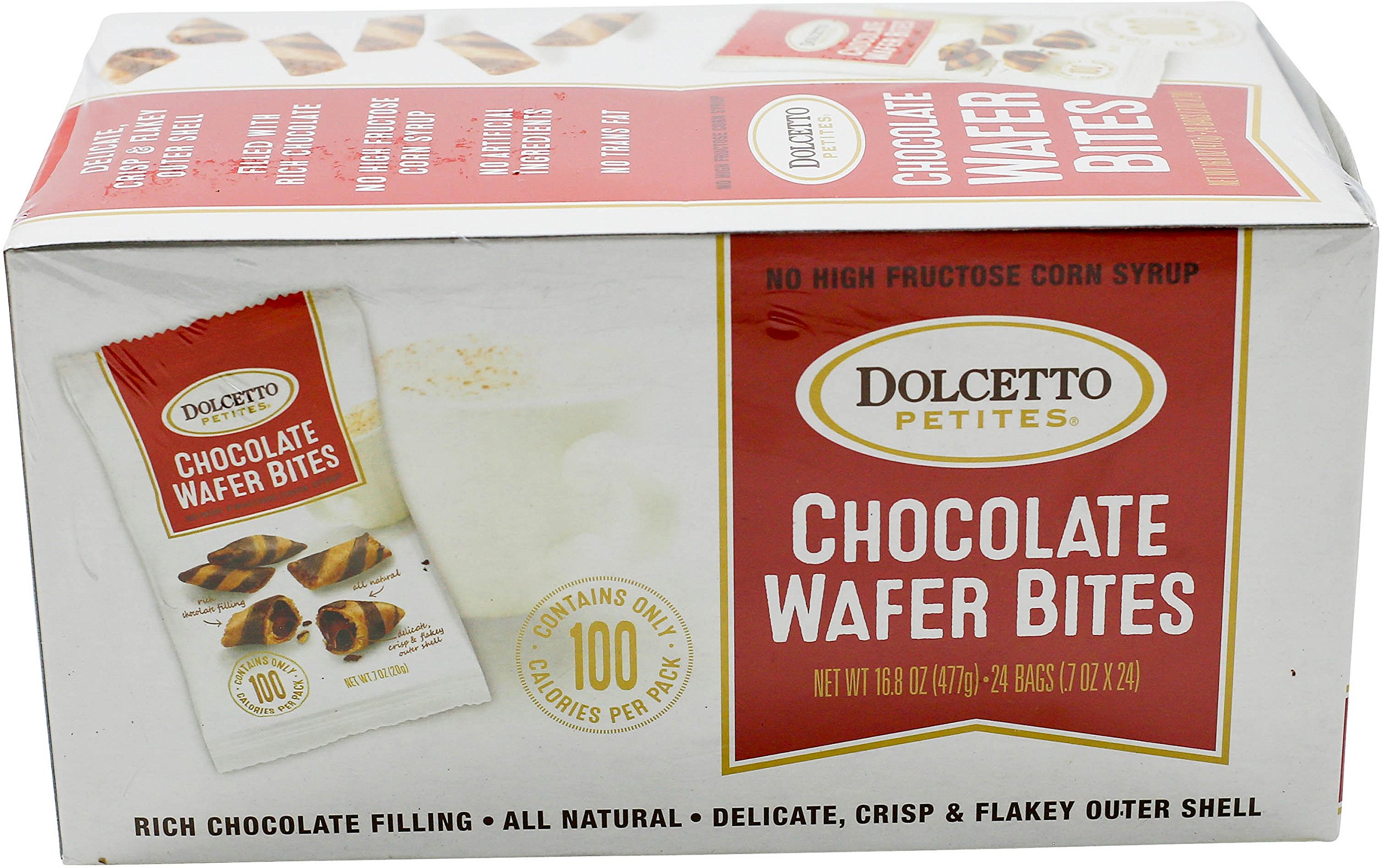 Dolcetto Petites Wafer Bites 3Flavor Variety Four 0.7 oz Packets Each of Cookies