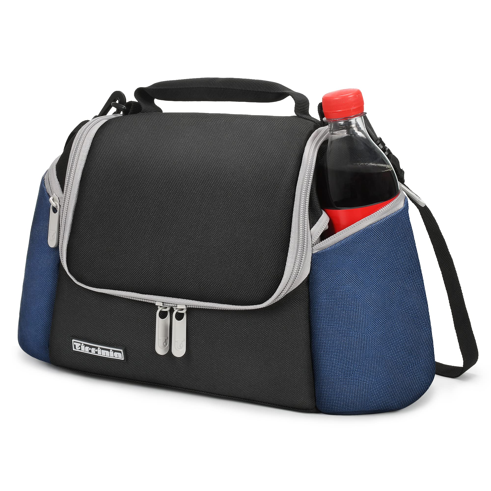 Kato Tirrinia Insulated Lunch Bag for Women Men, Lightweight Lunch Cooler Bag with with Shoulder Strap, Leakproof Lunch Box Bag, Suitable for School Work, Black