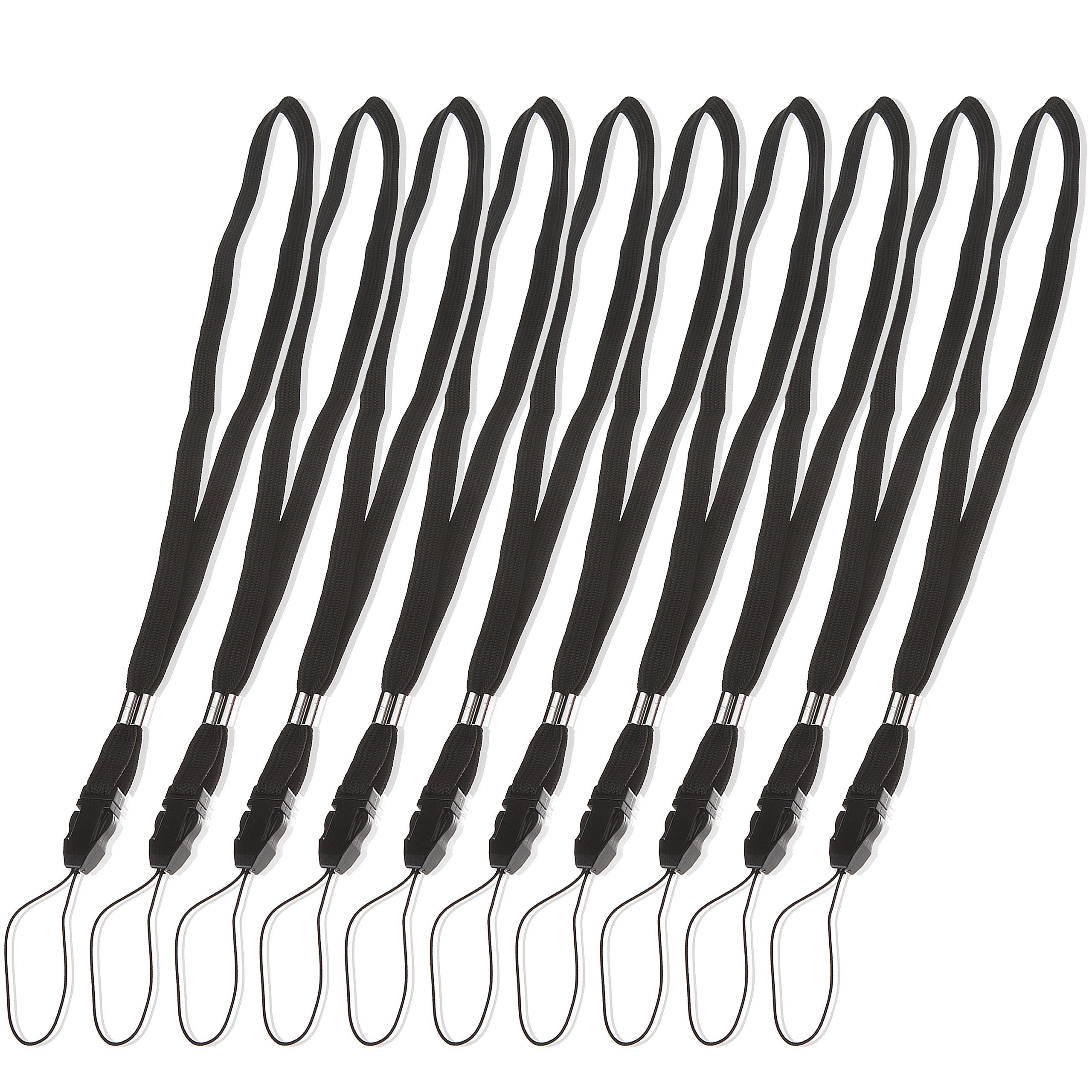 POPPSTAR 10x Wristband (colour black), Lanyard Hand Strap for Digital Camera, USB Stick, MP3 Player, Cell Phone, ActionCam, Smartphone and more