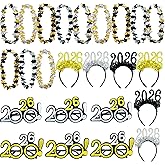 Decodinli 24 PCS New Years Eve Party Supplies 2026, New Year Party Favors Decorations, New Year Headbands and Glasses Leis 2026 New Years Accessories for Party