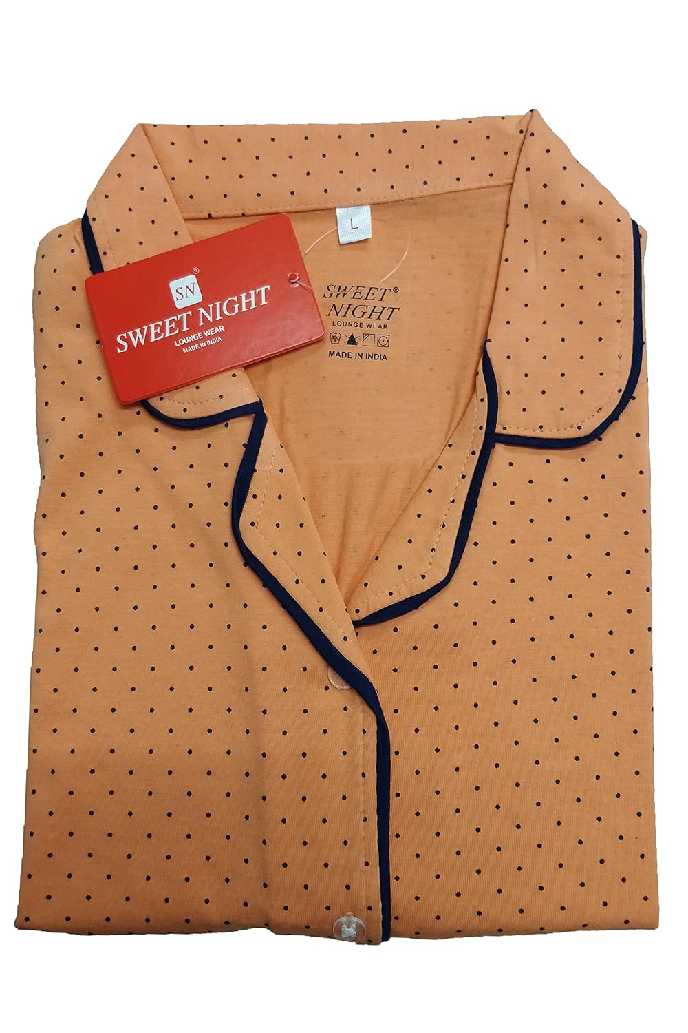 sweetnight women's cotton printed half sleeve nightwear