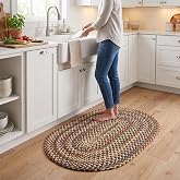 Super Area Rugs Roxbury American Made Braided Rug for Indoor Outdoor Spaces, Dk. Taupe/Natural Multi, 2' X 3' Oval