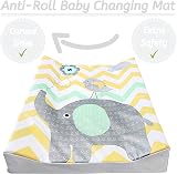 Babycurls Deluxe Anti-Roll PVC Changing Mat Elephant Chevron 69x45x8cm view 2
