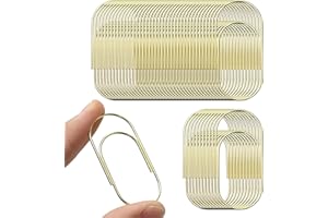 QINEHONS 50 PCS 1.97 Inch/50mm Large Wide Paper Clips - Smooth Metal Material, Reusable and Rustproof, 23mm Wide Jumbo Gold P
