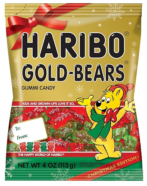 HARIBO OF AMERICA GOLDBEARS CHRISTMAS EDITION, 4 OUNCES,...
