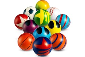 50 Mini Stress Balls Assortment - Bulk 2 Inch Soft Toy Variety Pack Stress Relief Balls, Squeezable Sensory Fidget Balls for 