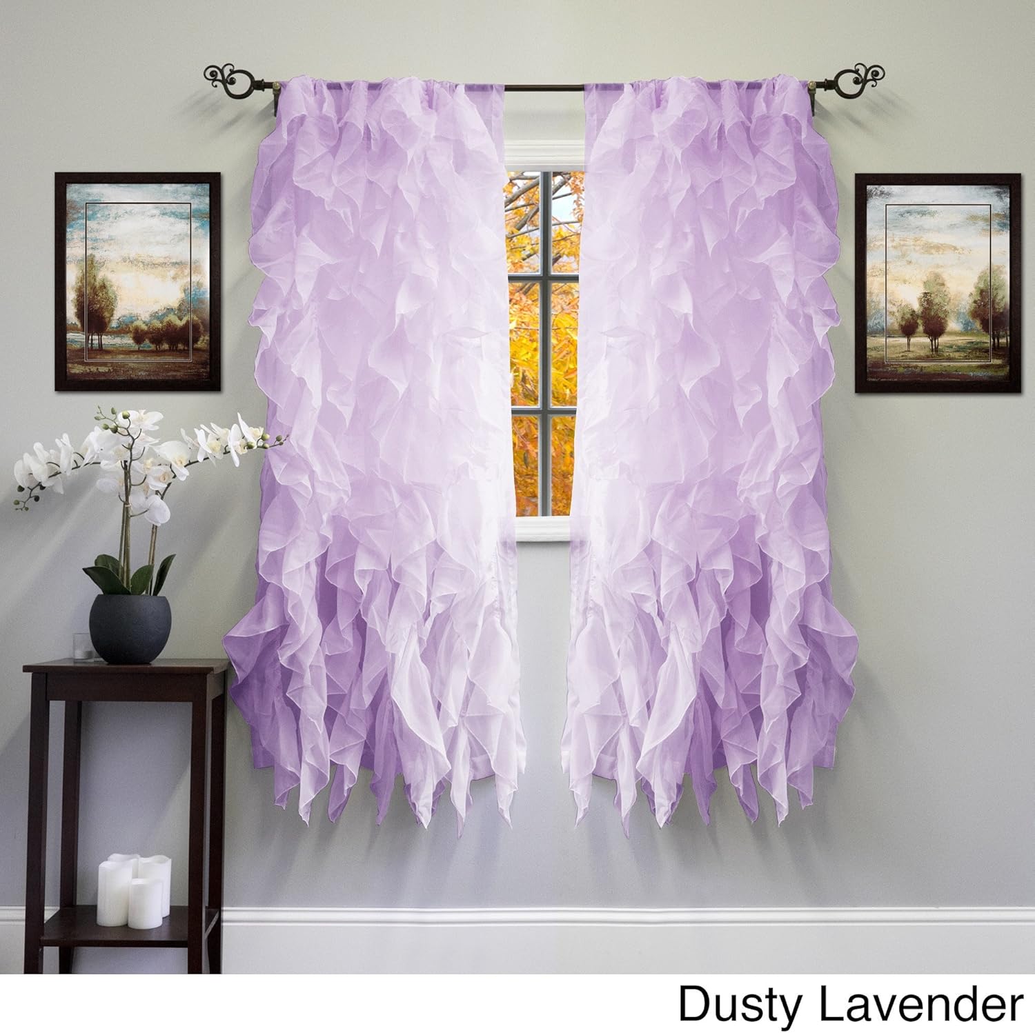 Amazon Com Bed Bath N More Voile 50 X 63 Vertical Ruffle Tier