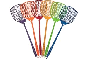 Garsum Fly Swatters 6 Pack Plastic Strong Multi Pack,Long Handle Durable,Fly Swat Shatter Bulk,Insects, Bugs Swatter Set That Work for Indoor and Outdoor