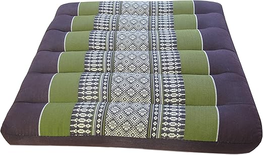 Amazon Com Zabuton Meditation Cushion Extra Firm Yoga Floor Pillow Flat Chair Seat 100 Thai Kapok Fiber Filling All Natural Stuffing Handmade 15 X 15 X 3 Inches Daisy Bamboo Green Home Kitchen