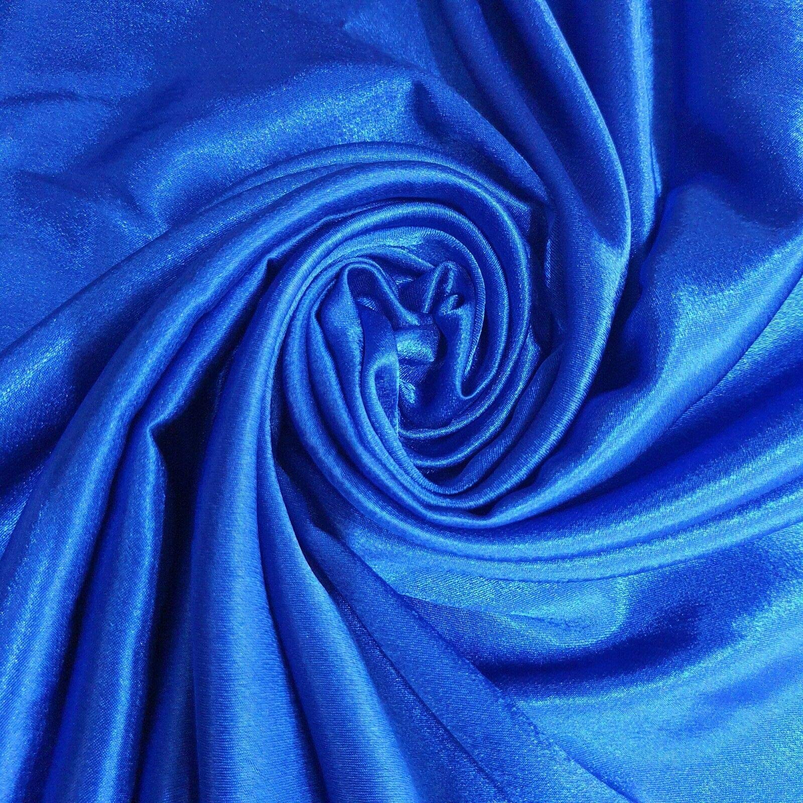 100% Polyester/Crepe Backed Poly Silk Silky Satin Fabric, Dressmaking, Wedding, Prom - Dress Craft Fabric Material 58" - 150 cm Wide Sold As 1 Meter Pre - Cut Lengths (Royal Blue)
