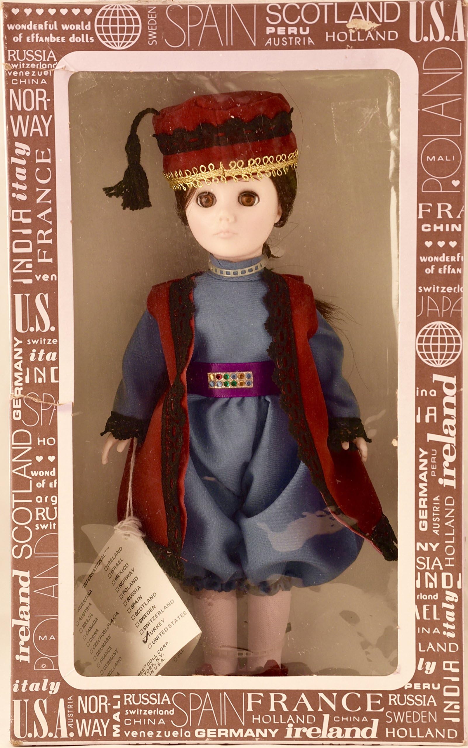 1983 - Effanbee Dol Corp - Item #1128 - International Series - Turkey 11 Inch Vinyl Doll - Traditional Dress - OOP - New - Mint - Collectible
