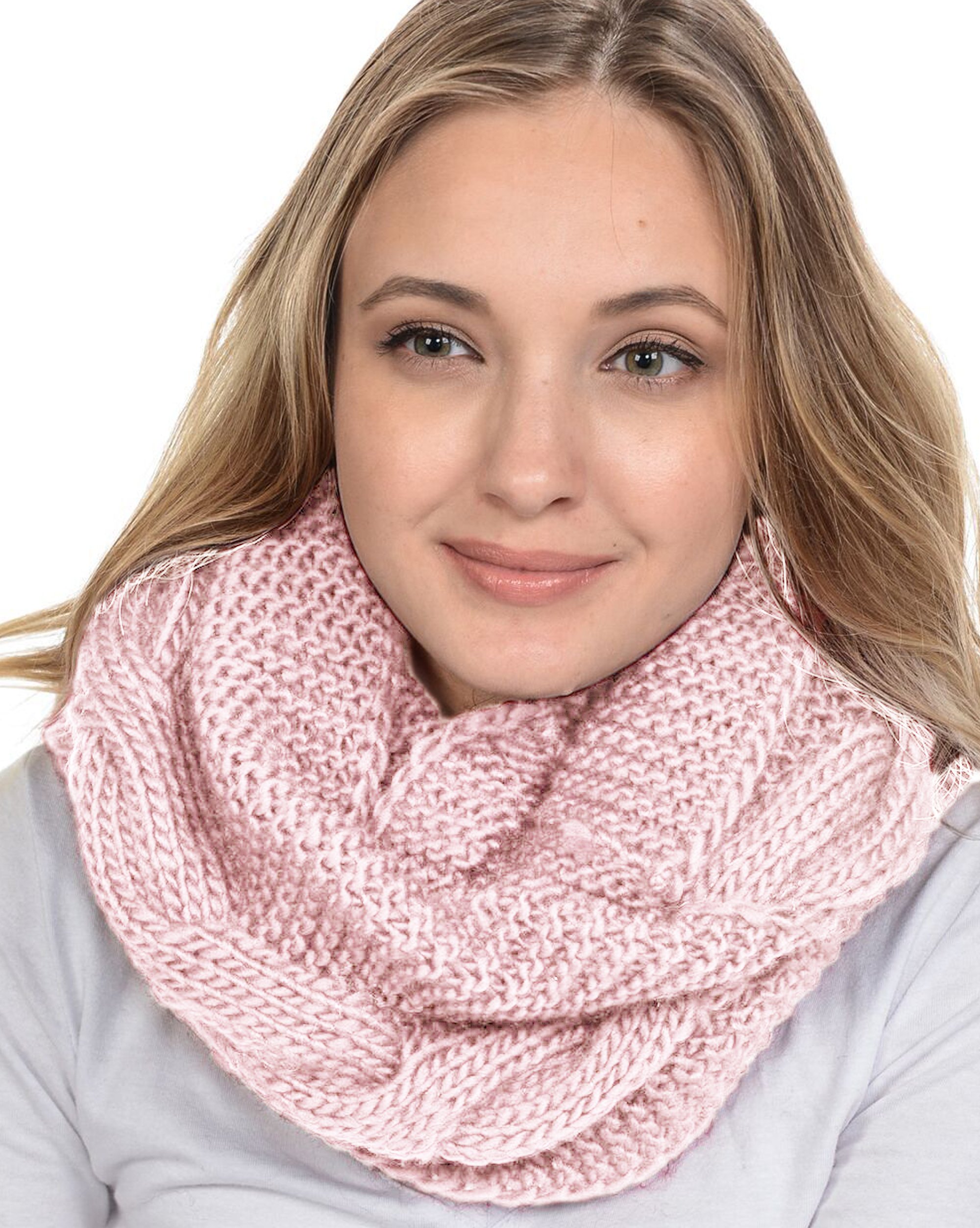 Basico Women Winter Chunky Wide Knitted Infinity Scarf Warm Circle Loop Various Colors Basico Women Winter Chunky Wide Knitted Infinity Scarf Warm Circle Loop Various Colors