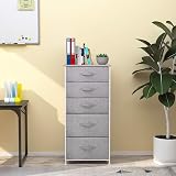 YITAHOME 5-Drawer Chest Organizer Non-Woven Fabric Grey White Metal Frame view 5