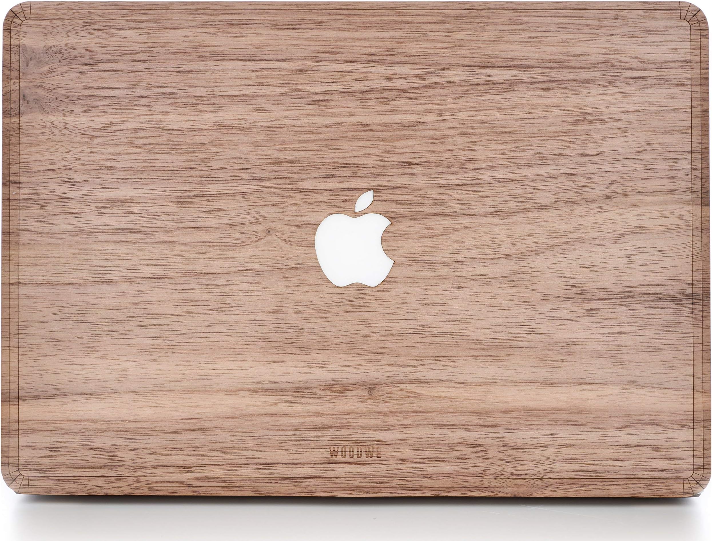 WOODWE Real Wood MacBook Skin for Mac Air 13 inch Retina Display | Model: A1932; Late 2018 | Natural Walnut | TOP&Bottom