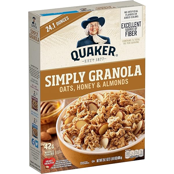 QUAKER SIMPLY GRANOLA, OATS, HONEY, & ALMONDS, 24.1OZ...