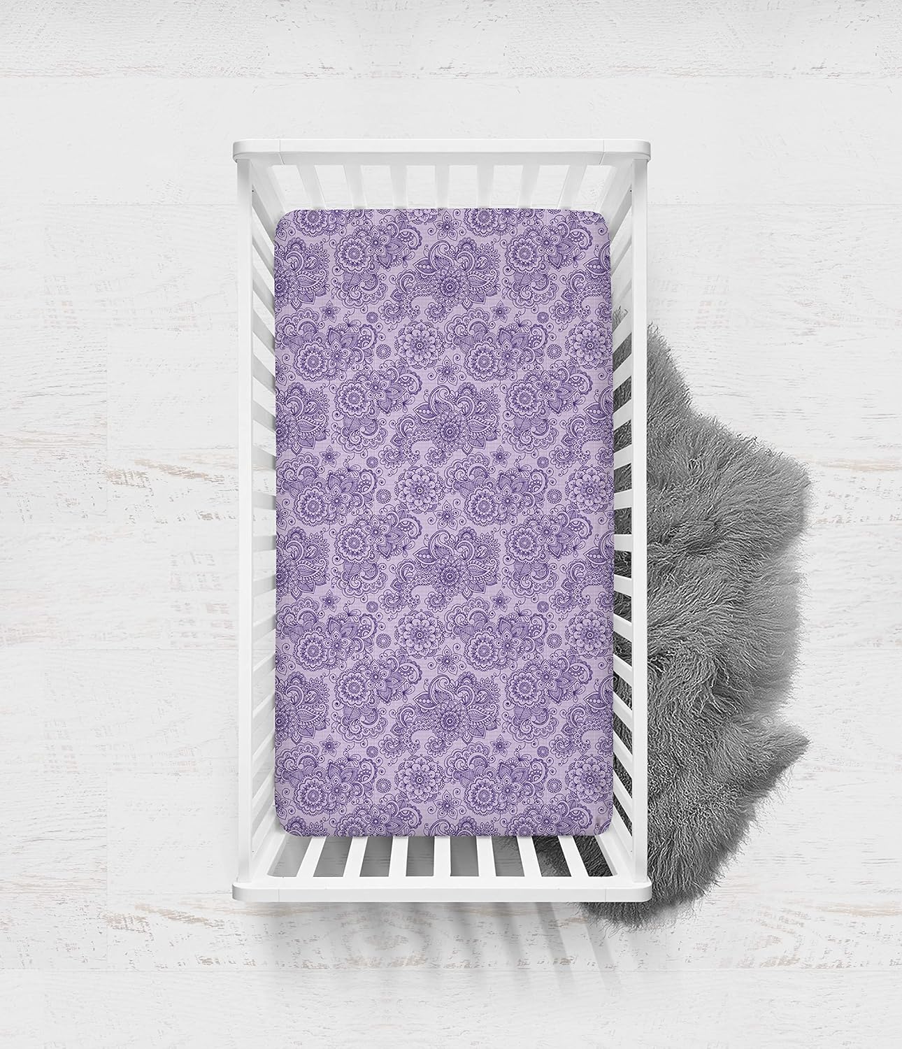 lilac crib sheet