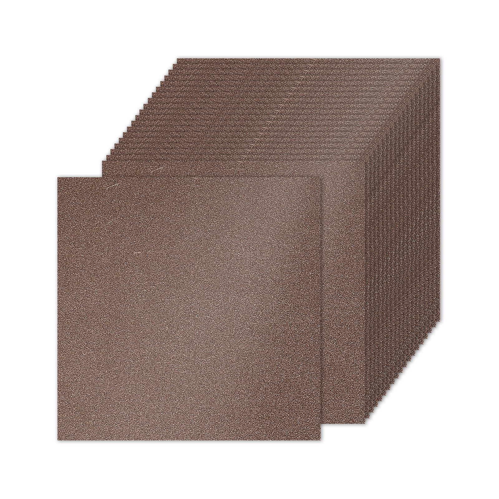 PATIKIL 20 Sheets Brown Glitter Cardstock 10 x 10 in, Glitter Card Stock Paper Square Premium Sparkly Paper Craft Cardstock Paper 250gsm for Scrapbook Card DIY Art Wedding Party