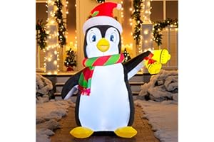 Joiedomi 5 FT Christmas Inflatable Penguin Decoration, Blow Up Yard Decoration Holiday Life-Size with Built-in LEDs for Christmas Party Indoor, Outdoor, Yard, Garden, Lawn Décor