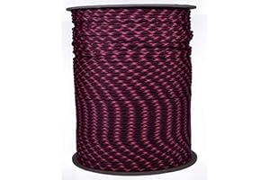 BORED? PARACORD! Bored Paracord - 1', 10', 25', 50', 100' Hanks & 250', 1000' Spools of Parachute 550 Cord Type III 7 Strand Paracord Over 300 Colors - Burgundiva - 100 Feet
