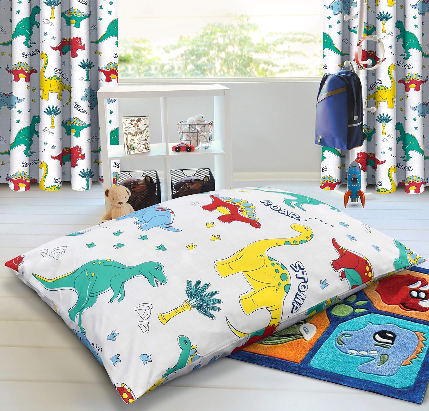Velosso Kids Dino Bedding Set Dinosaur T Rex One Pair Of Curtains