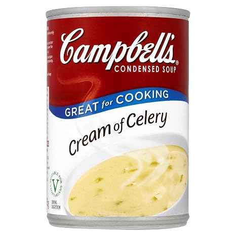 Campbell's condensed soup Cream of chicken&mushroom chicken stock, mushrooms, modified Food starch, Wheat flour, Water coo (051000015273)