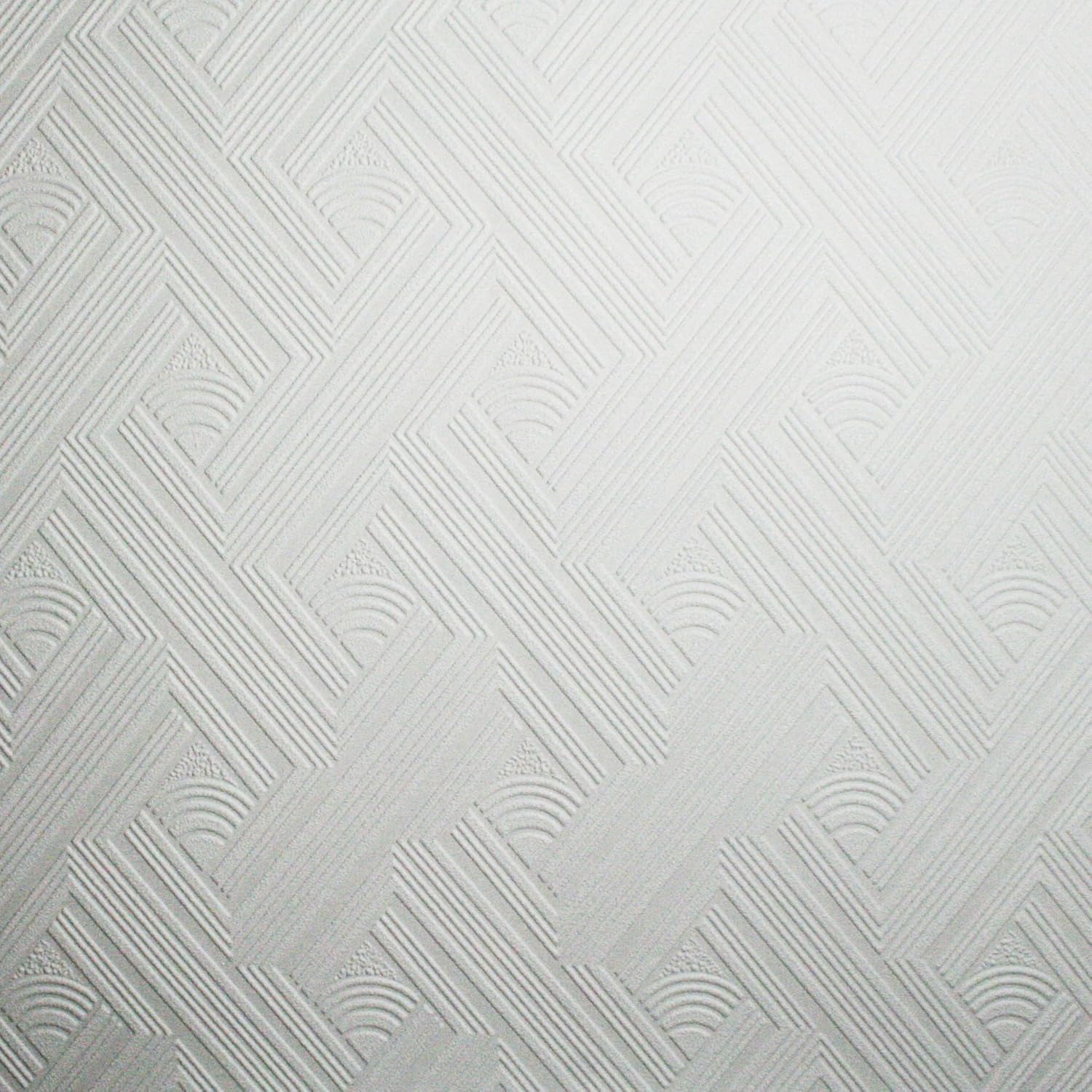 Superfresco Paintable Geometric White Durable Heavy Duty Wallpaper, 52 x 1000 cm - Image 3