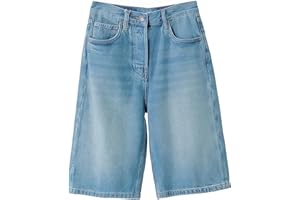 LuminBlaze Mens Baggy Jean Shorts Loose Fit Vintage Wide Leg Jorts Y2K Streetwear Hip Hop Casual Long Denim Shorts