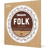 D'Addario Folk Nylon Classical Strings EJ32C, Ball End, Clear | D'Addario Folk Nylon strings deliver warm classical tone, ball-end convenience, smooth feel and reliable tuning stability.