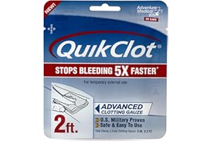 Adventure Medical Kits QuikClot Gauze - Flexible Hemostatic Medical Gauze for Emergency Survival or Disaster Preparedness Kits & More - Stops Bleeding Fast with Kaolin - 3" x 24"