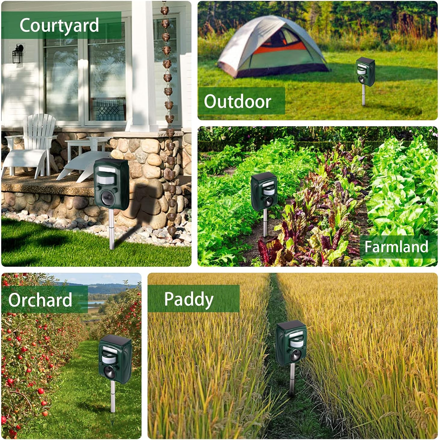 Abilly 2021 Solar Ultrasonic in Repellent Defender Rat, Squirrel, Deer, Raccoon, Skunk, Rabbit, Mole, Dog, Cat, Waterproof2 : Garden & Outdoor
