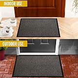 Homatz Indoor Outdoor Door Mat 60x80cm Grey Heavy Duty Rubber Non-Slip view 7