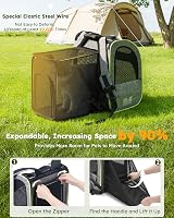 Pecute Cat Carrier Dog Backpack Expandable Front Mesh Window Pockets view 3