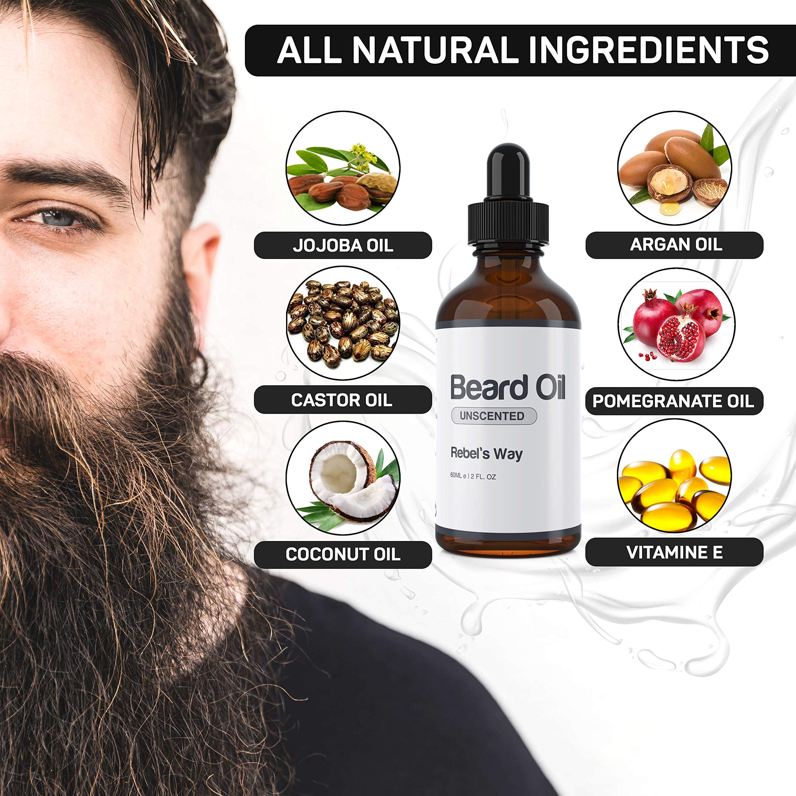 Unscented Beard Oil Made in Canada (2 Oz - 60ml)