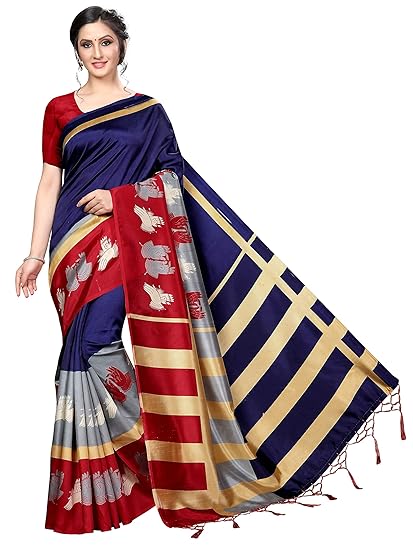 Winza Designer Womens Art Silk Saree With Blouse (FINGER)