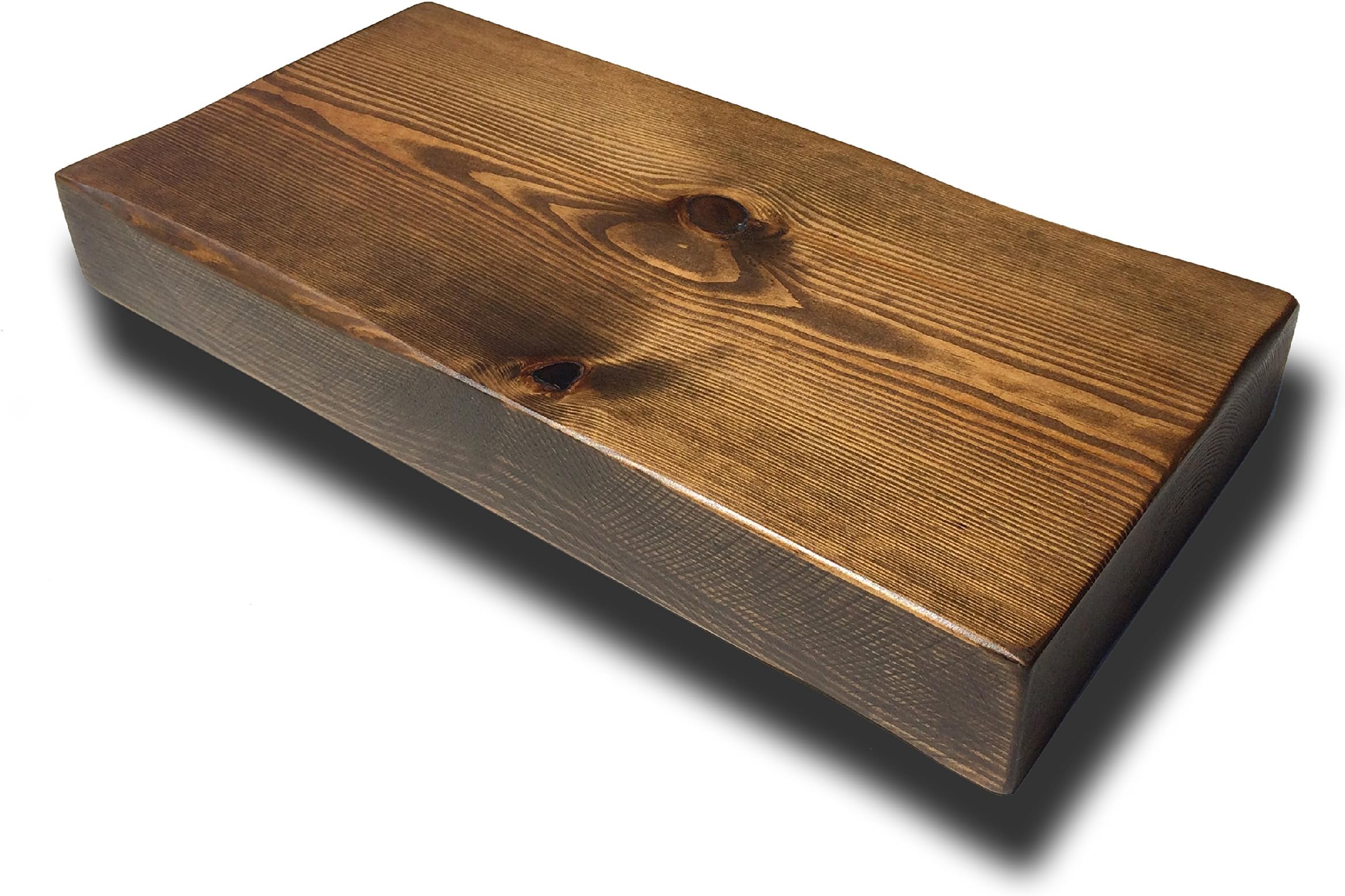 SLIM FLOATING SHELVES RECLAIMED SOLID WOOD RUSTIC WALL SHELF IN DARK OAK FINISH, 6.5 INCH DEPTH X 1 FT LONG- PERFECT FOR LIVING ROOM, KITCHEN, BATHROOM, OFFICE.