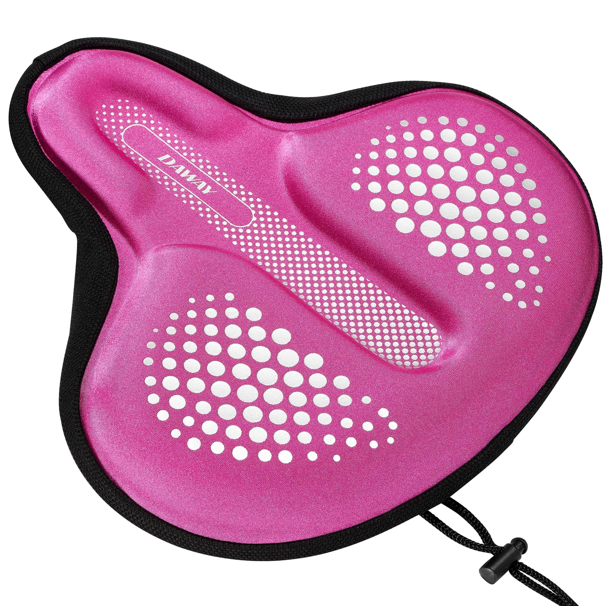 DAWAY C9 Extra Large Comfortable Bike Seat Cushion - Wide Memory Foam Padded Bike Seat Cover for Men Women Comfort, for Peloton, Stationary Indoor Exercise, Mountain Road Outdoor Bicycle Saddle, Pink — image 1