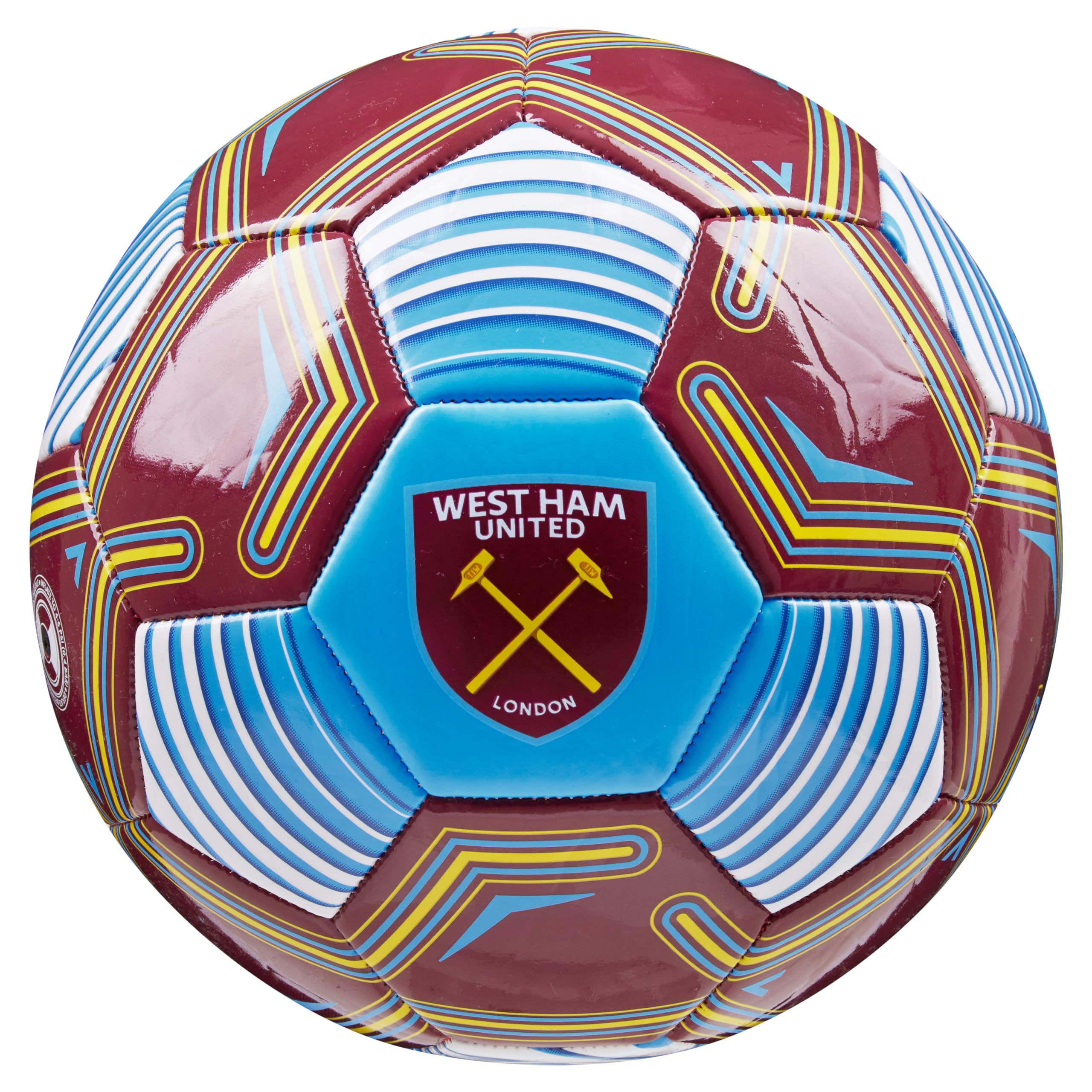 West Ham United F.C. Football Soccer Ball for Adults Teenagers Kids Training Football Size 3, 4 or 5 West Ham Merchandise (Burgundy Logo, Size 3)
