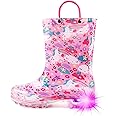 HugRain Light Up Rain Boots for Little Kids