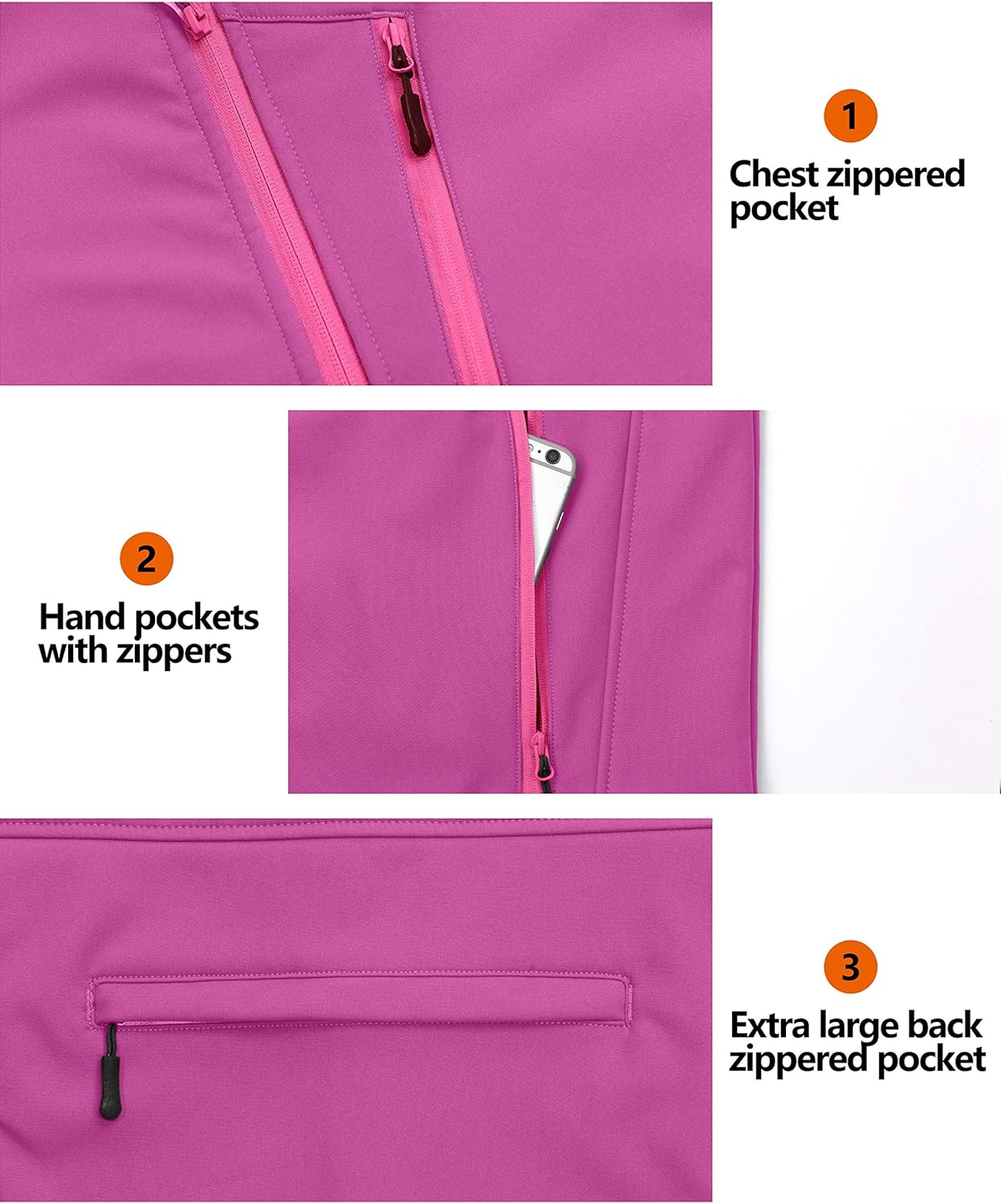 Little Donkey Andy Women's Lightweight Fleece Lined Softshell Vest Windproof Sleeveless Jacket for Hiking Travel Golf: Clothing