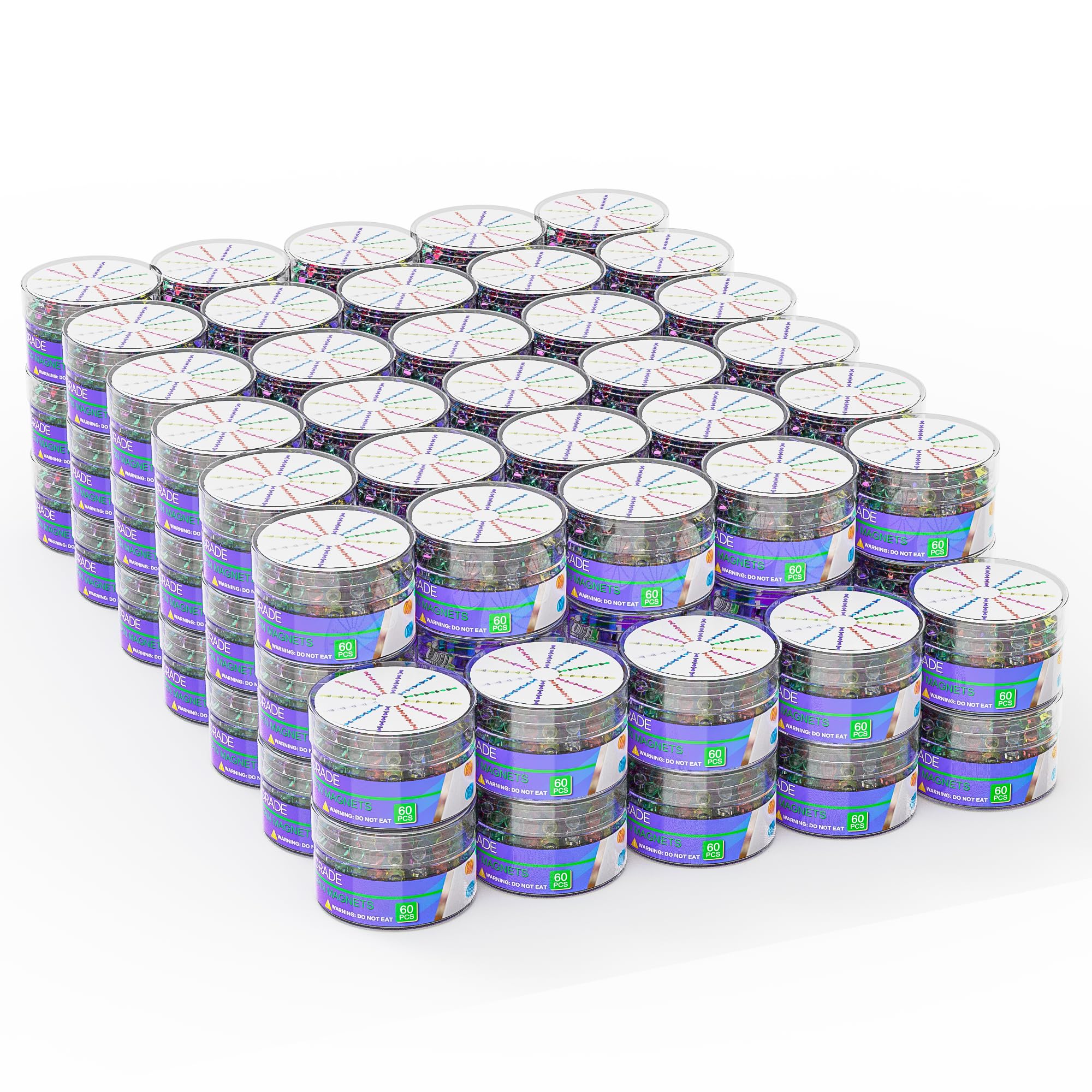 Push Pin Magnets - Tiergrade 6000 Pack 7 Assorted Color Strong, Office, Use at Kitchen Home and School Classroom, for Refrigerator Dry Erase Board and Whiteboard. Image