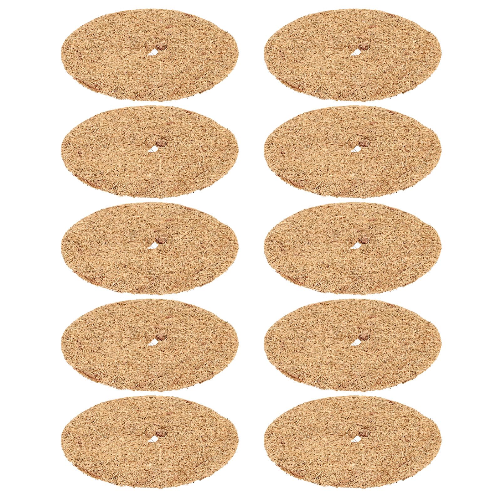 PATIKIL 14 Inch Coconut Fibers Mulch Ring, 10Pcs Coco Coir Tree Protector Mats Tree Disc Plant Cover Protection for Garden Landscaping
