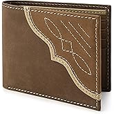 Wrangler Men's Bifold Wallet with Flip-Out ID Window, Genuine Leather, RFID Blocking, Gift for Him