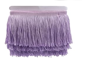 YYCRAFT 10 Yards 4 Inch Wide Tassel Curtain Fringe Trim by The Yard for DIY Sewing Crafts Clothing Curtains Decoration-Lavender